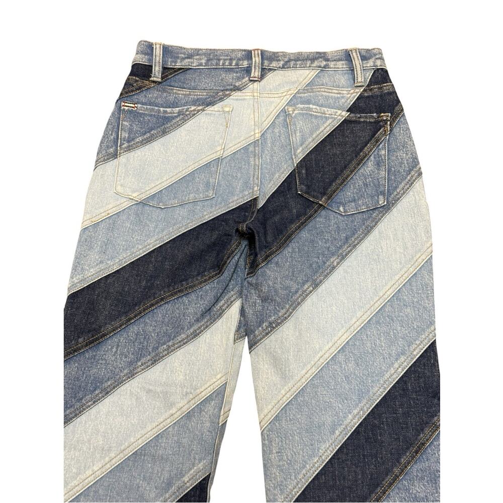Alice + Olivia Beautiful Indigo Twirl Patchwork Flare Jeans Size 29 $495 - Picture 6 of 10